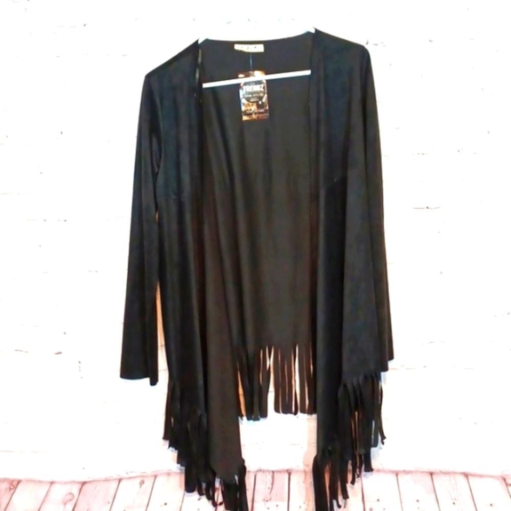 Trendz Clothing Woman's  Black Micro Suede String Vest Top  Halloween‎ S NWT